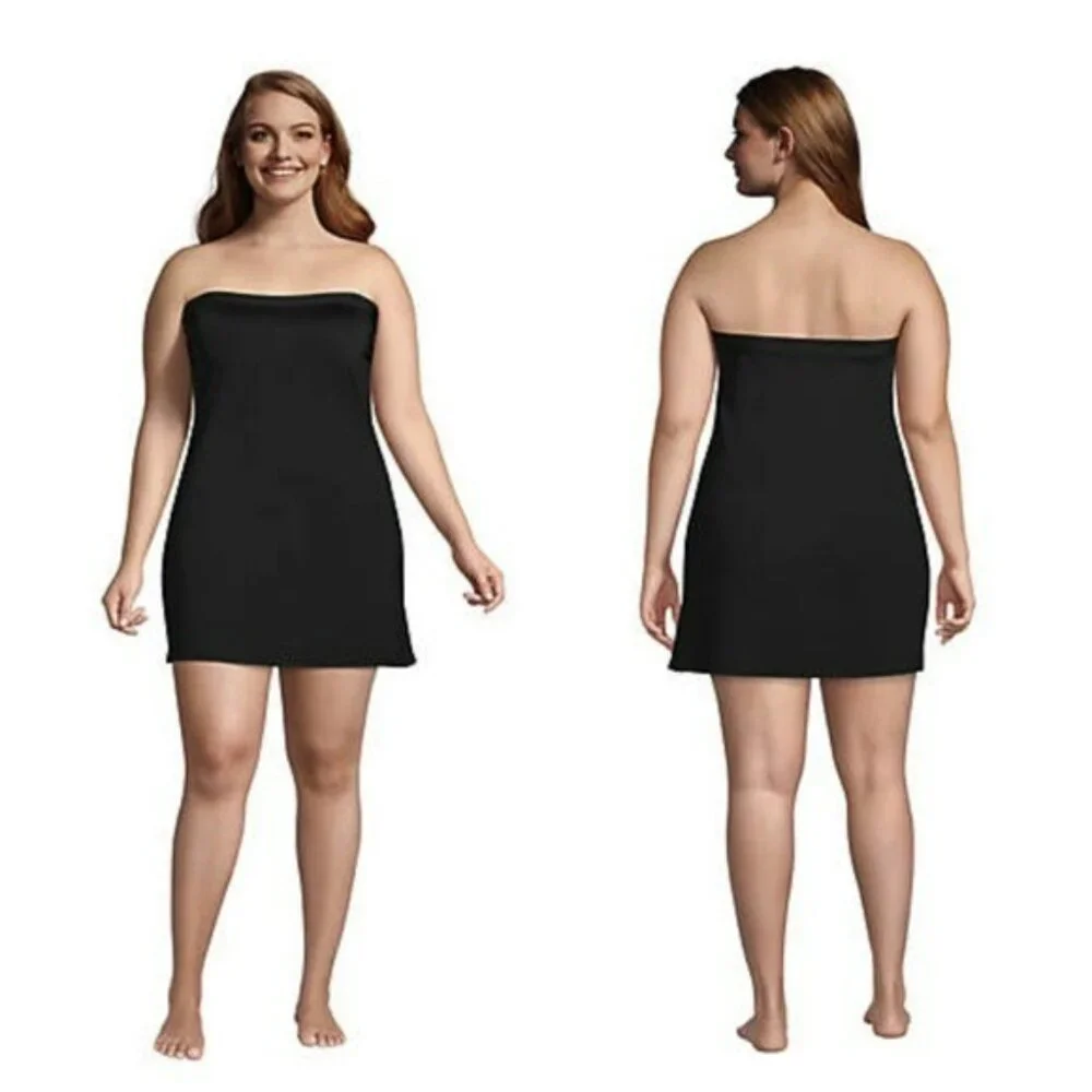 Land end bandeau swim dress Dresskini Swimsuit Top size 6
